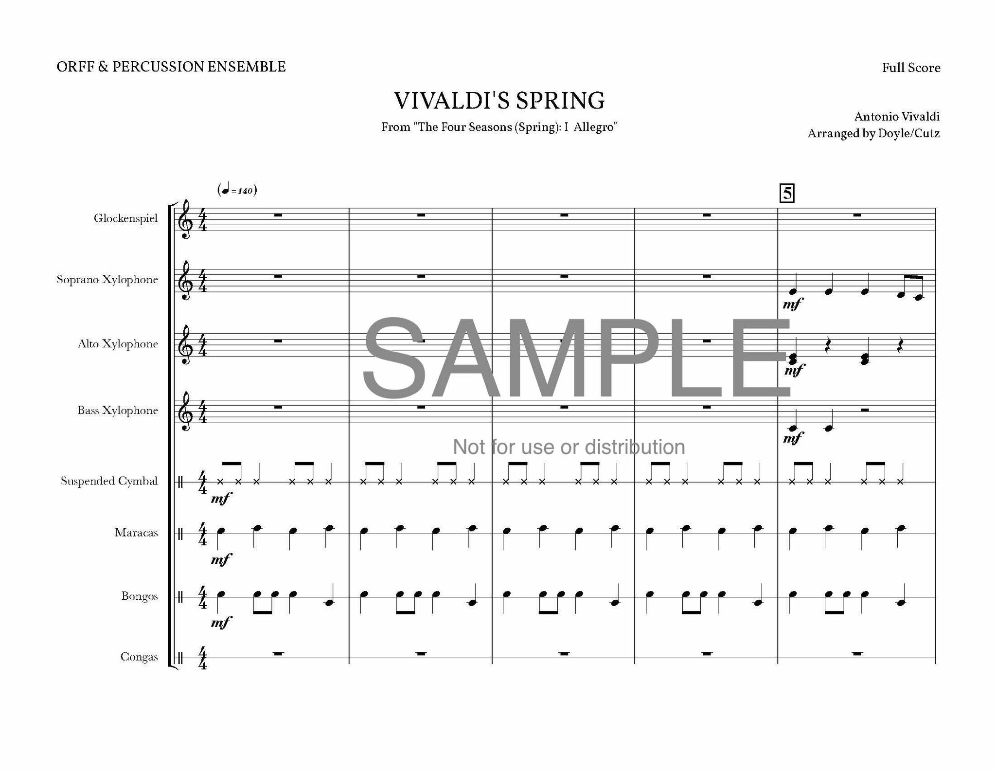Vivaldi's Spring: An Orff Arrangement – Song Moon Press